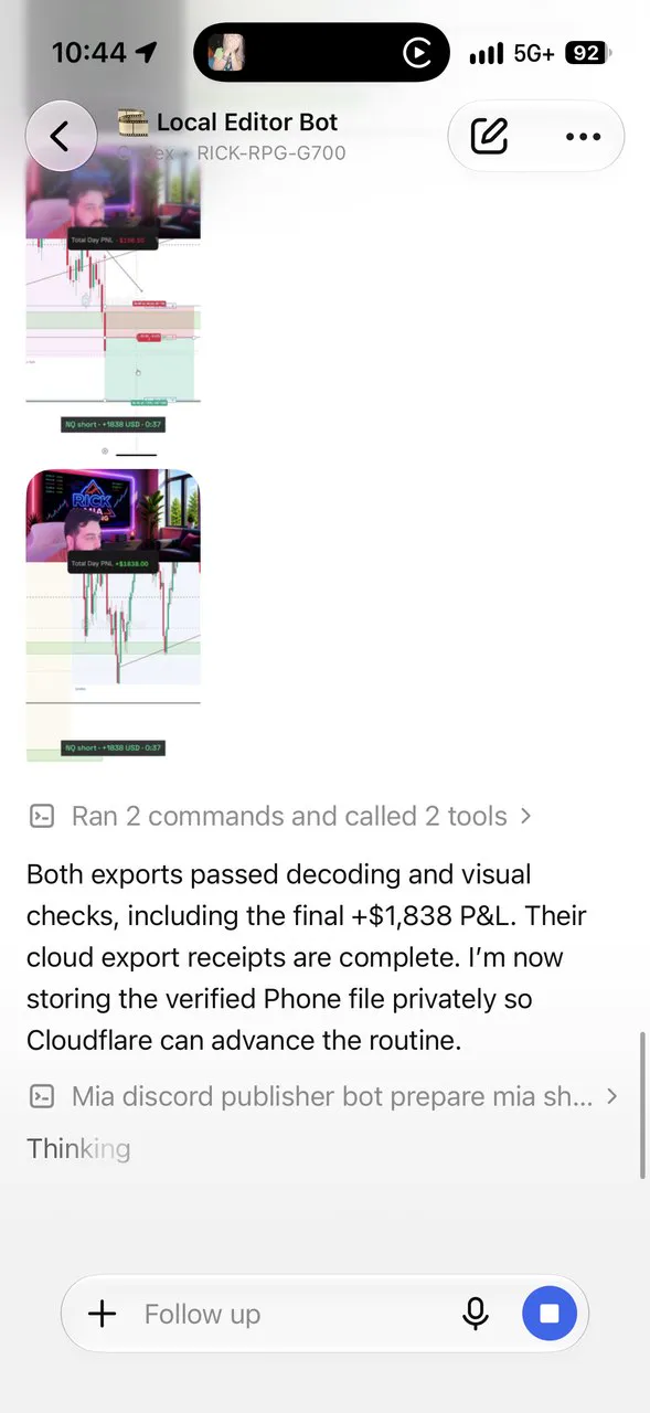 AI agent checking the finished TradeCut exports